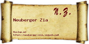Neuberger Zia névjegykártya